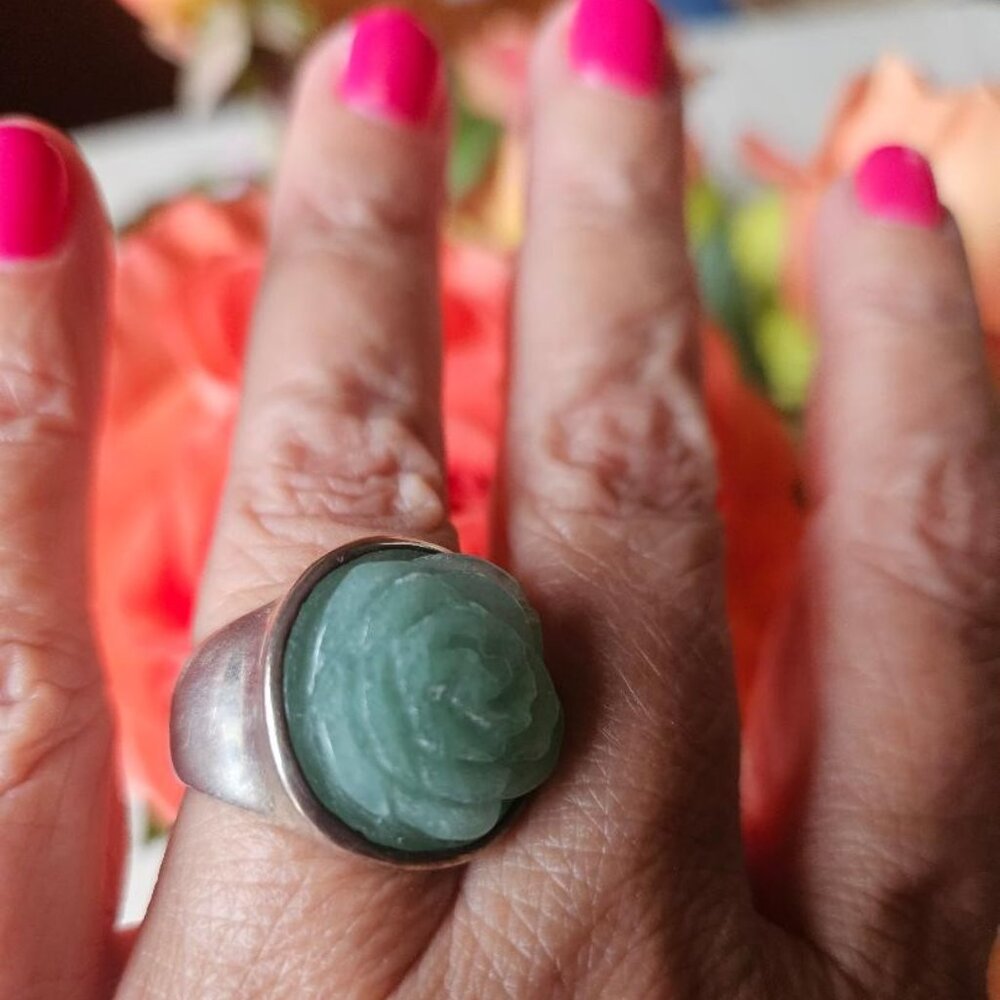 Kenneth Cole Sterling Silver Chrysoprase Ring - Picture 7 of 12